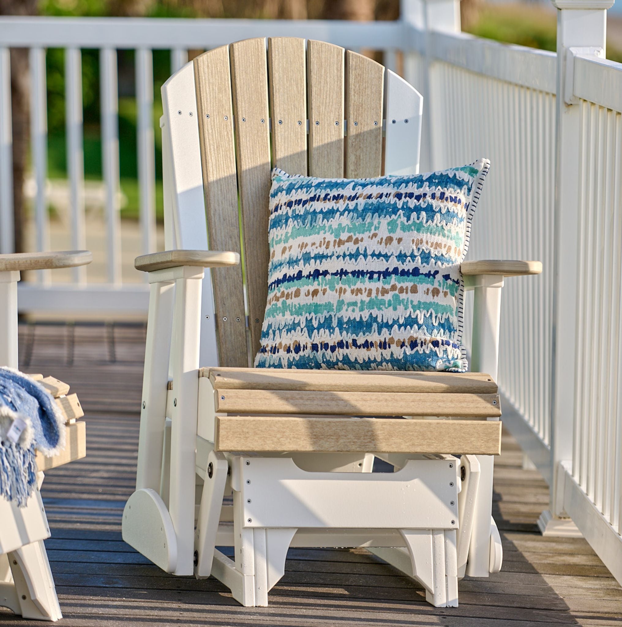 LuxCraft 2' Adirondack Glider Chair for Ultimate Outdoor Comfort