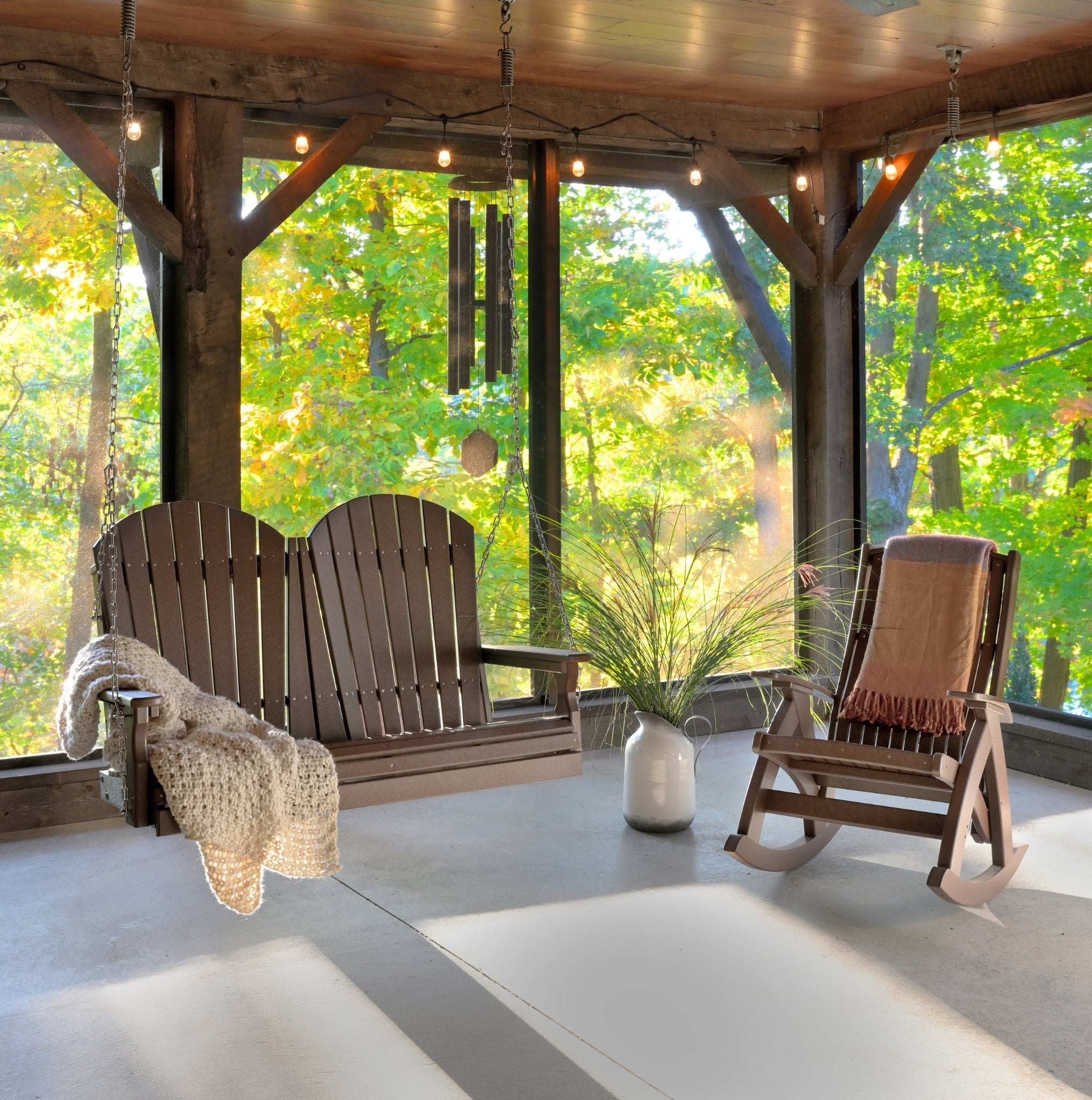 1er Arrondissement ラクーンポンチョ　ダークグレー LuxCraft 4' Adirondack Swing – Durable, Stylish, and Cozy